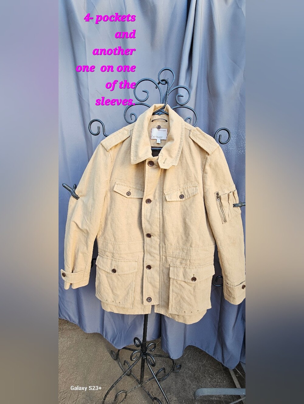 Banana Republic Tan Coat with Button Cuffs